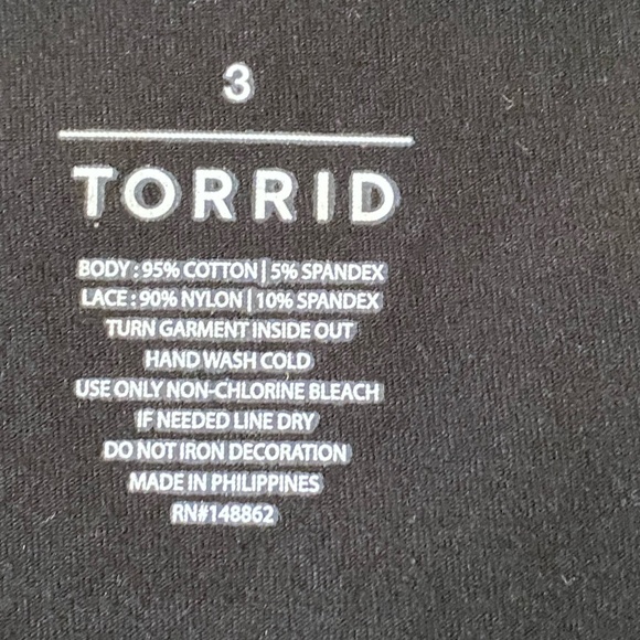 Torrid Black Lace Short Sleeve Soft Stretch Raglan Foxy Tee- Sz- 3X - Picture 10 of 15